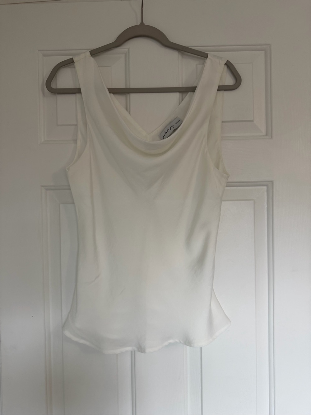 Sleeveless Cowl Neck Women’s Top in Cream